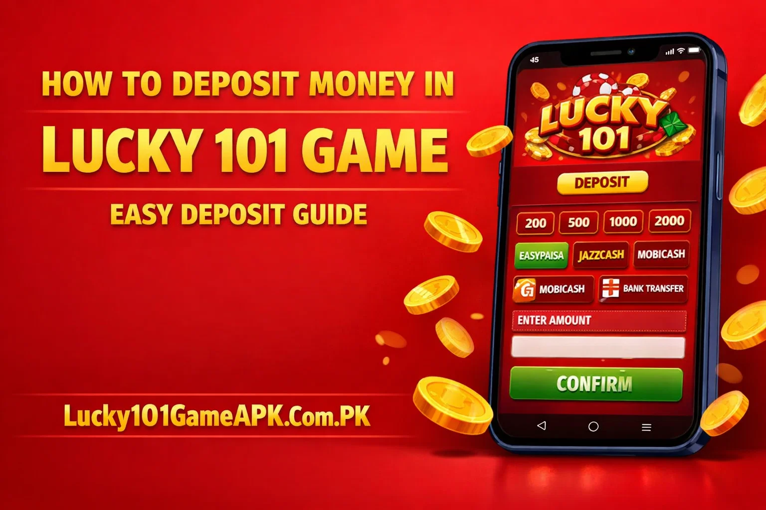 Deposit Money in Lucky 101 Game